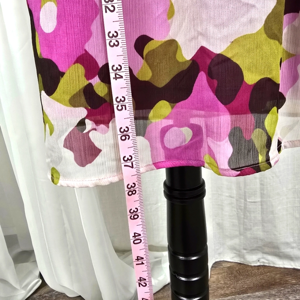 2/$30 Merona Pink &‎ Green Floral Halter Dress Size M Tropical Abstract - Picture 3 of 13